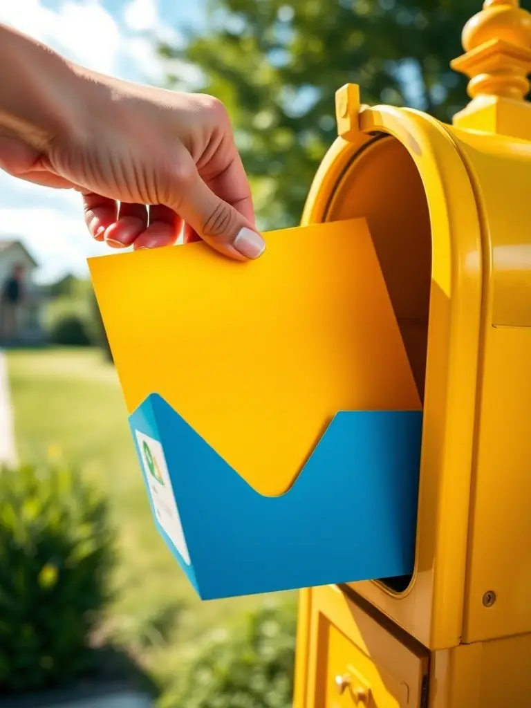 A person mailing a certified letter, representing the formal submission of the cancellation request.